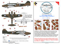 Avro Anson Mk.I - Pattern A Scheme 1 camouflage pattern paint masks (for Airfix and Special Hobby kits) - Image 1