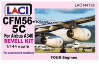 Engines CFM56-5C for Airbus A340 Revell kit (4 engines in box)