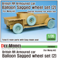 British RR Armoured car balloon Sagged Wheel set- Late ( for Meng 1/35)