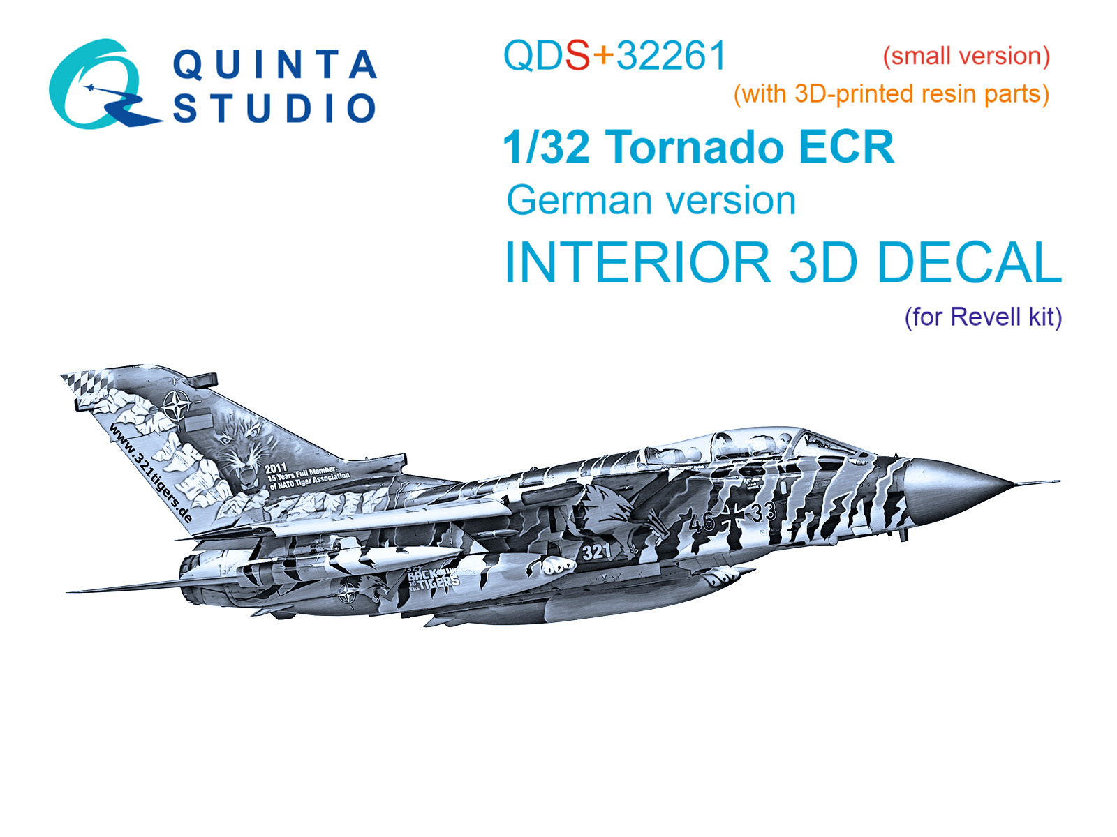 1:32 ornado ECR German - 3D-Printed & Coloured Interior on Decal Paper with 3D-printed Resin Parts (for Revell Kits / Small Version)