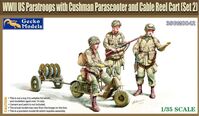 WWII US Paratroops with Cushman Parascooter and Cable Reel Cart (Set 2)