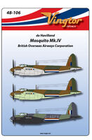 de Havilland Mosquito Mk.IV British Overseas Airways Corporation G-AGFV (3 schemes)