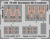 Beaufighter Mk.VI seatbelts STEEL   TAMIYA - Image 1